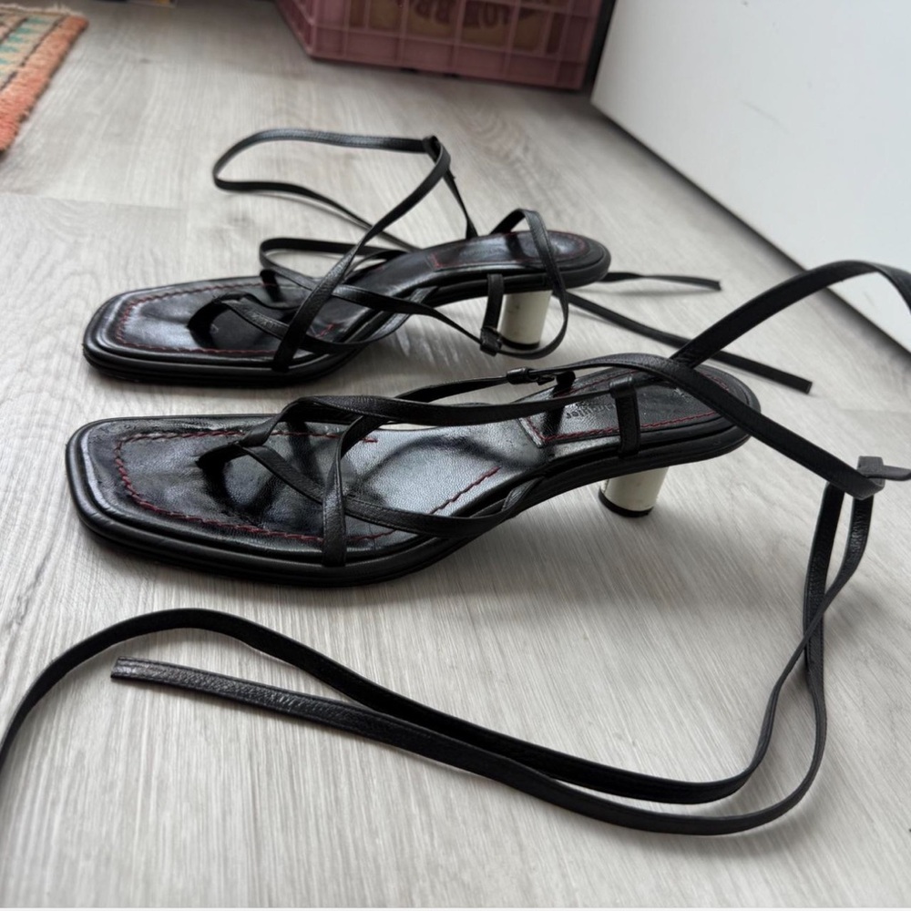 Proenza Schouler Leather Strappy Kitten Heels